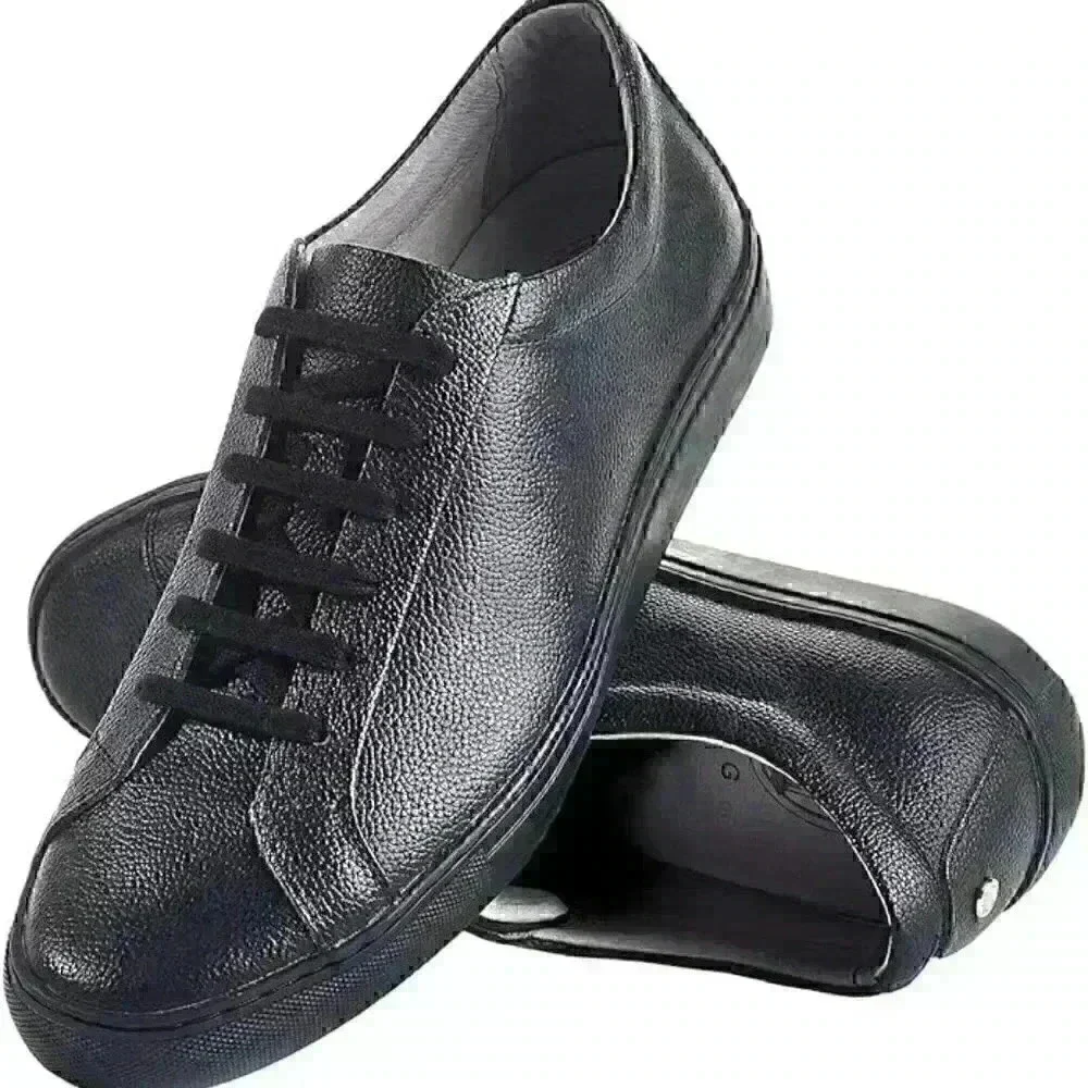 TCG Kennedy Mens Black Leather Low Top Lace Up Lifestyle Sneakers Shoes SAVE $85